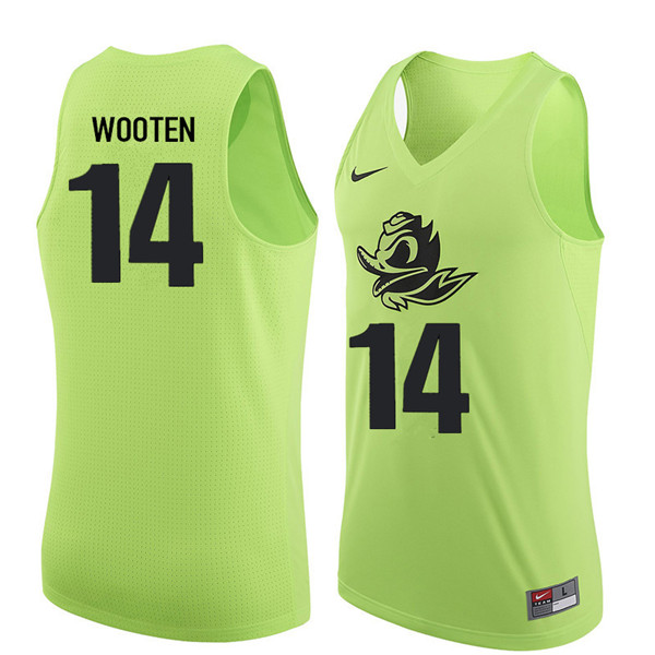 Men #14 Kenny Wooten Oregon Ducks College Basketball Jerseys Sale-Electric Green